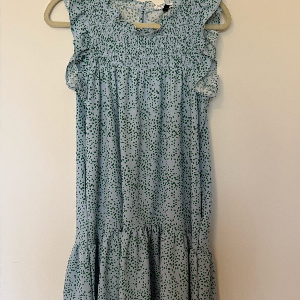 Michelle McDowell Blue and Green Pattern Dress - Size Small